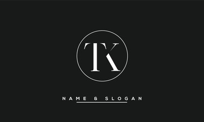KT,  TK,  K,  T  Abstract  Letters  Logo  Monogram