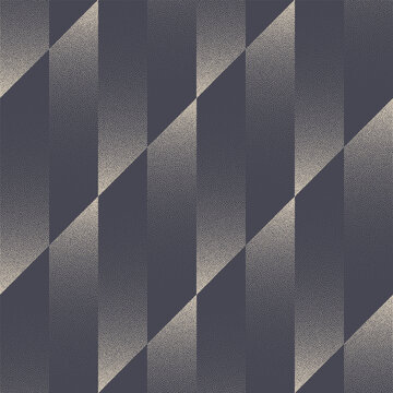 Checkered Tilted Tile Seamless Pattern Trend Vector Dot Work Abstract Background. Motley Chevron Structure Graphic Design Textile Print For Clothes Or Linen. Repetitive Half Tone Art Illustration