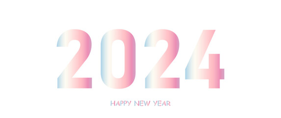 Modern happy new year 2024 design, With beautiful colorful numbers. Premium vector illustration for banner, poster, calendar, Invitations, Greeting Cards, Holidays Flyers or Prints.