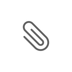 Obraz premium Paper clip icon. Simple outline style. Paperclip, attach, document clip, staple, fastener, page clamp, office concept. Thin line symbol. Vector isolated on white background. Editable stroke SVG.
