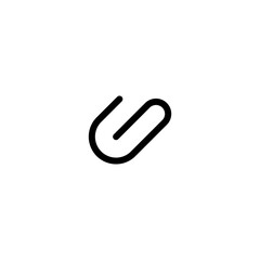 Paper clip icon. Simple outline style. Paperclip, attach, document clip, staple, fastener, page clamp, office concept. Thin line symbol. Vector isolated on white background. SVG.