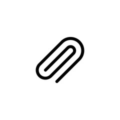 Obraz premium Paper clip icon. Simple outline style. Paperclip, attach, document clip, staple, fastener, page clamp, office concept. Thin line symbol. Vector isolated on white background. SVG.