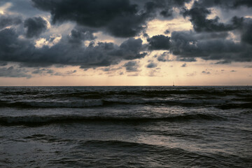Dramatic landscape of the sea and clouds