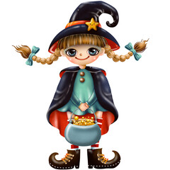 witch with a pot Halloween
