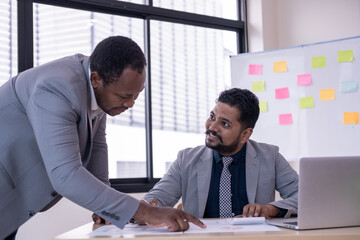 Real estate agent present house and land to their client by offering example of model home Introducing home loan, home model, concerning mortgage loan offer for and house insurance