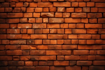 Background of an antique wall made of orange bricks, mortar, an orange wall color, and a vintage wall.