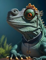 The Anthropomorphic Iguana's Stylish Evolution Reflecting Your Brand's Unique Aesthetic