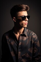 Fototapeta premium shot of a handsome young man wearing stylish sunglasses while standing in the studio