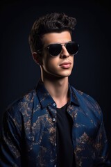Fototapeta premium shot of a handsome young man wearing stylish sunglasses while standing in the studio