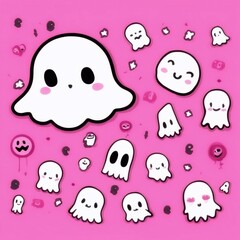 Seamless pattern with monsters. Concept Halloween.