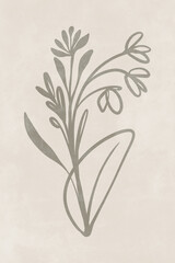 Printable wall art poster print. Hand drawn minimalism design for scandinavian interior. 