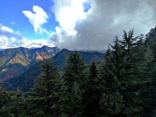 Mussoorie Uttarakhand Hills, Beautiful View Cloud and Trees.