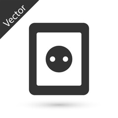 Grey Electrical outlet icon isolated on white background. Power socket. Rosette symbol. Vector