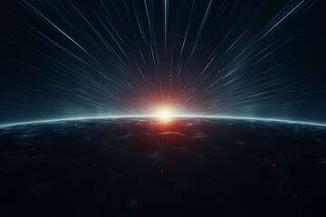 This image showcases a horizontal frame with a striking digital lens flare, adding a dynamic and eye-catching element to the black background.