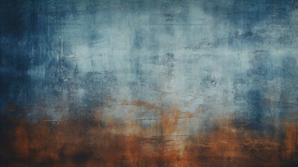 Abstract blue wall with weathered grunge texture, Weathered blue wall with abstract pattern, rough texture, and rusty, stained metal.