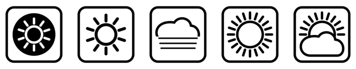 Seasons User Interface Icons. Editable Black and White line art style, editable  file on transparent background vector stock illustration.