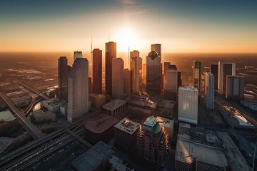 Foto op Canvas Houston United States centrum city in sunset  © Tor Gilje