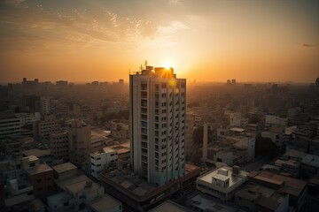 Obraz premium Karachi Pakistan centrum city in sunset