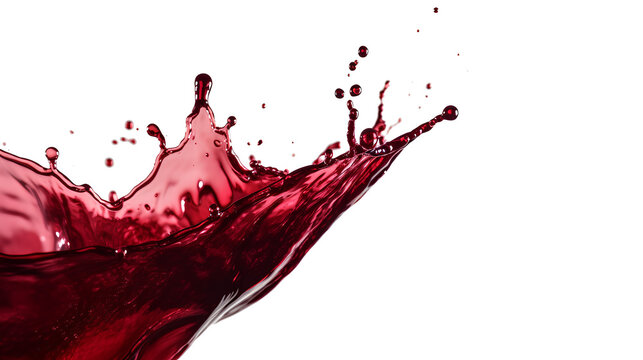 Red wine splash 3d render isolated on a white background. Generative AI
