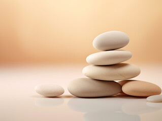 Stack of spa hot stones, zen concept.