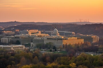 Fototapeta na wymiar Washington D.C. United States centrum city in sunset 