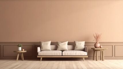 minimalistic interior sofa in a bright room.