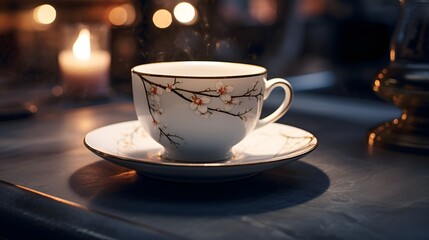 cup of coffee on a table