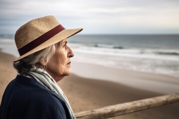 shot of a senior woman looking out at the ocean from the beach