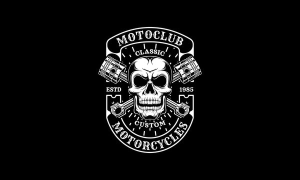 Motorclub Badge, Vintage skull vector