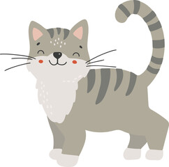 Cat animal vector, Abstract baby cat vector, pet animal, cute animal isolated, adorable cat for print, vector illustration