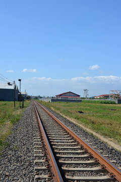 railroad tracks in the countryside