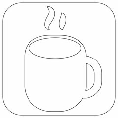 Tea mug icon for decoration and design.