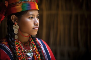 Obraz premium shot of a young woman from the kuna tribe