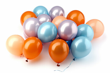 a bunch of balloons on a white background.