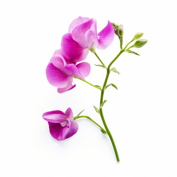Photo of Sweet Pea Flower isolated on a white background