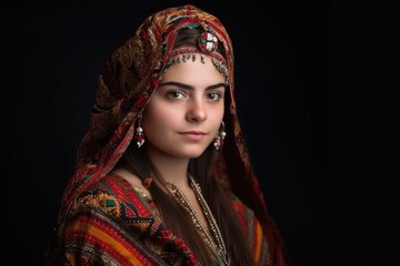 portrait of a beautiful young woman wearing an ethnic garment