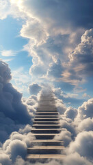 Steps made of stone leading into the sky