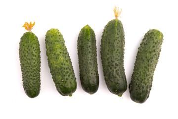 fresh cucumbers isolated on white background