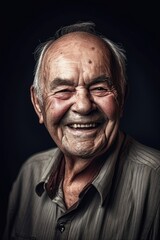 man, senior and portrait of smile in studio with pride, happiness and care