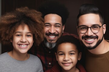 portrait of a happy mixed race family
