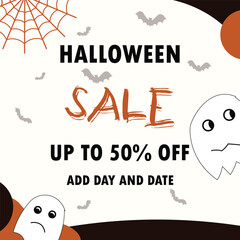 Halloween big sale flyer poster social media post design