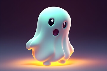 3d cute ghost Made with Generative AI