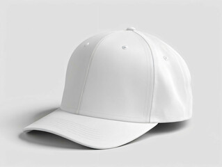 Fototapeta premium A White Baseball Cap On A White Background
