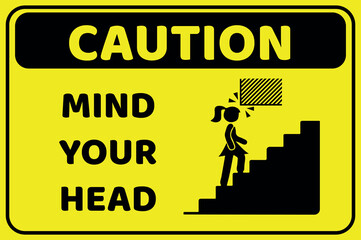 signpost attention caution mind your head