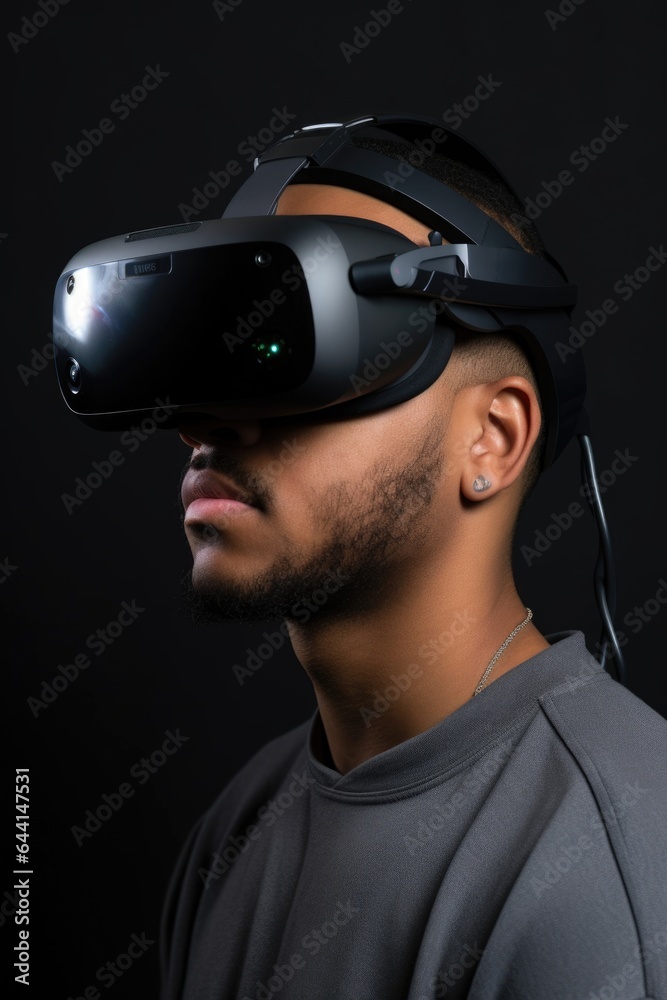 Canvas Prints cropped shot of a young man using virtual reality glasses