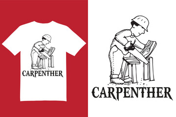Carpenter t shirt design, t shirt design. vintage t shirt