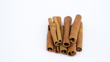 Cinnamon sticks isolated on white background