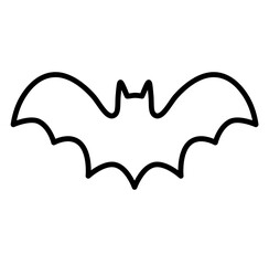 Cute bat halloween cartoon outline icon