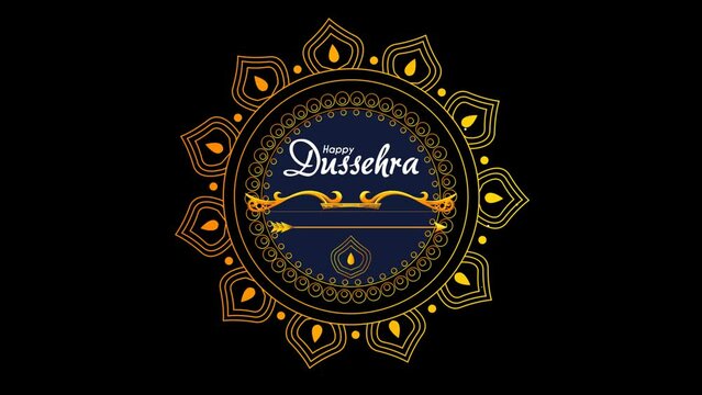 Dussehra Wish Animation Alpha Channel Background