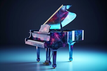 Isolated fantasy piano on bright background. Generative AI